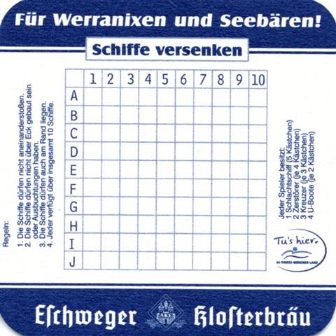 eschwege esw-he eschweger lokal jaco 1b7b (quad180-schiffe versenken-blau) 